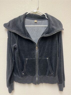 Michael Kors Charcoal Velour Zip Women’s Jacket, size Medium